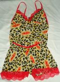 Baby Doll Adulto Estampado Renda